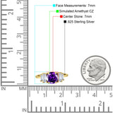 Round Graduating Baguette Cubic Zirconia Ring 925 Sterling Silver