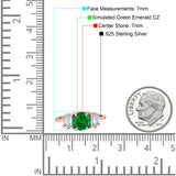 Round Graduating Baguette Cubic Zirconia Ring 925 Sterling Silver