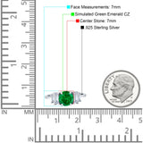 Round Graduating Baguette Cubic Zirconia Ring 925 Sterling Silver