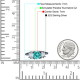 Round Graduating Baguette Cubic Zirconia Ring 925 Sterling Silver