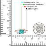 Round Graduating Baguette Cubic Zirconia Ring 925 Sterling Silver
