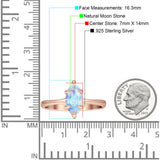 Marquise Solitaire Engagement Ring 7X14 Natural Moonstone 925 Sterling Silver
