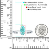 Marquise Solitaire Engagement Ring 7X14 Cubic Zirconia 925 Sterling Silver