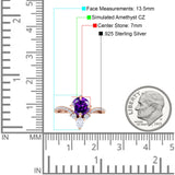 Round Cubic Zirconia V Midi Chevron Ring 925 Sterling Silver