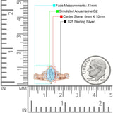 Marquise Halo Beaded Ring Cubic Zirconia 925 Sterling Silver