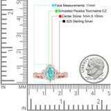 Marquise Halo Beaded Ring Cubic Zirconia 925 Sterling Silver