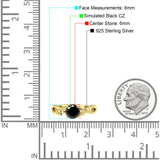 Budding Willow Solitaire Ring Round Cubic Zirconia 925 Sterling Silver