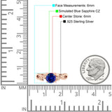 Budding Willow Solitaire Ring Round Cubic Zirconia 925 Sterling Silver