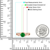 Budding Willow Solitaire Ring Round Cubic Zirconia 925 Sterling Silver