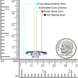 Three Stone Ring Kite Shape Accent Round Cubic Zirconia 925 Sterling Silver