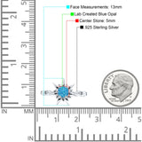 Sun Ring Round Cubic Zirconia 925 Sterling Silver