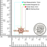 Sun Ring Round Cubic Zirconia 925 Sterling Silver