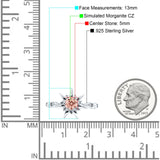 Sun Ring Round Cubic Zirconia 925 Sterling Silver