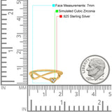 Infinity & Heart Ring Wedding Engagement Band Round Simulated Cubic Zirconia 925 Sterling Silver (7mm)