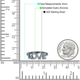 Love Ring Wedding Engagement Eternity Band Simulated Cubic Zirconia 925 Sterling Silver (6mm)