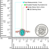 Halo Oval Art Deco Wedding Engagement Ring Simulated Cubic Zirconia 925 Sterling Silver