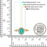 Halo Oval Art Deco Wedding Engagement Ring Simulated Cubic Zirconia 925 Sterling Silver