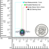 Halo Oval Art Deco Wedding Engagement Ring Simulated Cubic Zirconia 925 Sterling Silver