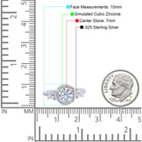 Halo Art Deco Wedding Engagement Bridal Ring Round Simulated Cubic Zirconia 925 Sterling Silver