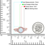 Halo Art Deco Wedding Engagement Bridal Ring Round Simulated Cubic Zirconia 925 Sterling Silver