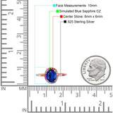 Oval Art Deco Multiple Color Wedding Bridal Ring Simulated Cubic Zirconia 925 Sterling Silver