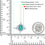 Vintage Style Oval Engagement Ring Simulated Cubic Zirconia 925 Sterling Silver
