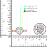 Halo Twisted Infinity Heart Engagement Ring Cubic Zirconia 925 Sterling Silver