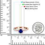 Solitaire Accent Wedding Ring Simulated Cubic Zirconia 925 Sterling Silver