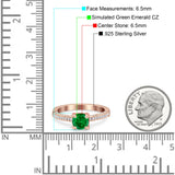 Solitaire Accent Wedding Ring Simulated Cubic Zirconia 925 Sterling Silver