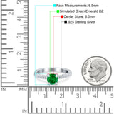 Solitaire Accent Wedding Ring Simulated Cubic Zirconia 925 Sterling Silver