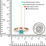 Solitaire Accent Wedding Ring Simulated Cubic Zirconia 925 Sterling Silver