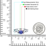 Vintage Style Floral Round Engagement Ring Cubic Zirconia 925 Sterling Silver