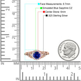 Art Deco Round Engagement Ring Cubic Zirconia 925 Sterling Silver