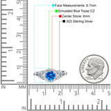 Art Deco Round Engagement Ring Cubic Zirconia 925 Sterling Silver