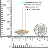 Art Deco Round Engagement Ring Cubic Zirconia 925 Sterling Silver