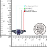 Halo Vintage Style Round Lab Alexandrite Engagement Ring