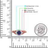 Halo Vintage Style Round Lab Alexandrite Engagement Ring
