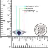 Halo Vintage Style Round Lab Alexandrite Engagement Ring
