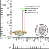 Halo Vintage Style Round Natural Green Amethyst Engagement Ring