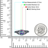 Art Deco Round Engagement Ring Cubic Zirconia 925 Sterling Silver