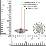Art Deco Round Engagement Ring Cubic Zirconia 925 Sterling Silver