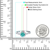 Halo Round Engagement Ring Cubic Zirconia 925 Sterling Silver