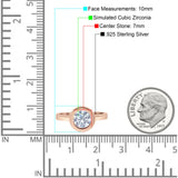 Bezel Set Solitaire Hidden Halo Round Engagement Ring Cubic Zirconia 925 Sterling Silver