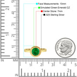 Bezel Set Solitaire Hidden Halo Round Engagement Ring Cubic Zirconia 925 Sterling Silver