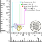 Teardrop Pear Art Deco Wedding Engagement Ring Simulated Cubic Zirconia 925 Sterling Silver