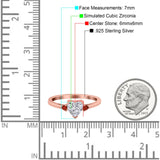 Art Deco Heart Three Stone Wedding Bridal Ring Ruby Simulated Cubic Zirconia 925 Sterling Silver