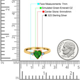 Art Deco Heart Three Stone Wedding Bridal Ring Aquamarine Simulated Cubic Zirconia 925 Sterling Silver