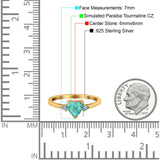 Art Deco Heart Three Stone Wedding Bridal Ring Aquamarine Simulated Cubic Zirconia 925 Sterling Silver