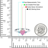 Art Deco Heart Three Stone Wedding Bridal Ring Aquamarine Simulated Cubic Zirconia 925 Sterling Silver