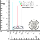 Princess Cut Art Deco Engagement Wedding Half Eternity Ring Simulated CZ 925 Sterling Silver